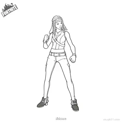Free printable Michonne 02 Coloring Page - Free PDF Printable Fortnite Coloring Sheets coloring page